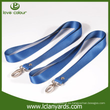 Nuevos cordones sublimados personalizados en color azul oscuro con gancho de metal